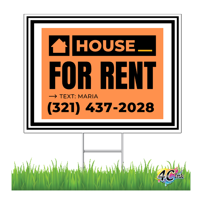 (2) Pack 18 x 24 Custom Upload Your Own Image Yard Sign, Business, for Sale, for Rent, Latex Ink Printed Full Color on 2 Sides, Galvanized Wire Stakes Included